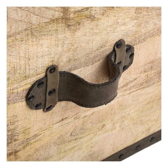 Flash Sale RETIF 2 En 1 Pouf Et Malle De Rangement En Bois De Manguier 45Xh 49Cm