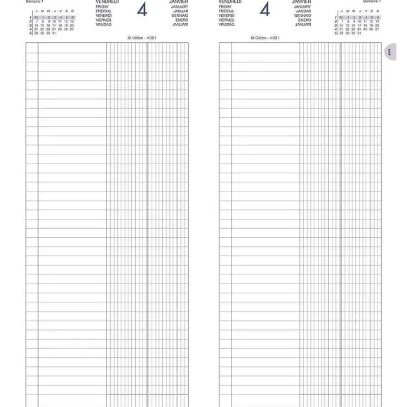 New RETIF Agenda Banquier 2024 Long 15X34Cm 2 Volumes 1 Jour/2 Pages Noir