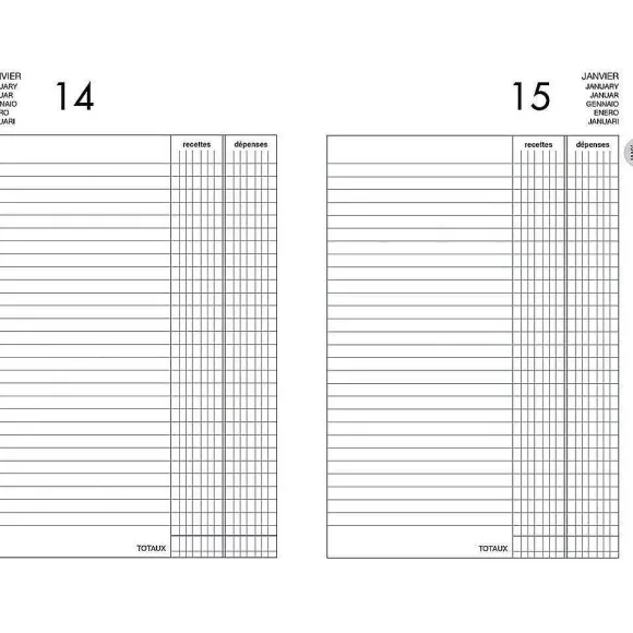 Flash Sale RETIF Agenda Perp Tuel Des Recettes Et Des D Penses 14X22Cm 1 Jour / Page Noir