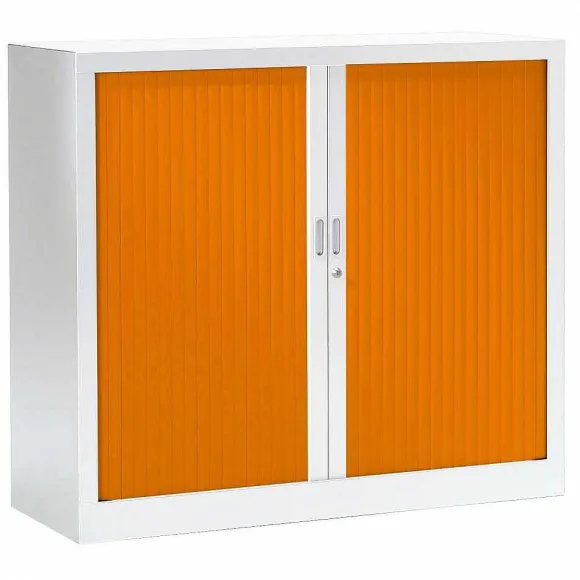 New RETIF Armoire Monobloc Fun 2 Tab. Blanc Rideaux Orange