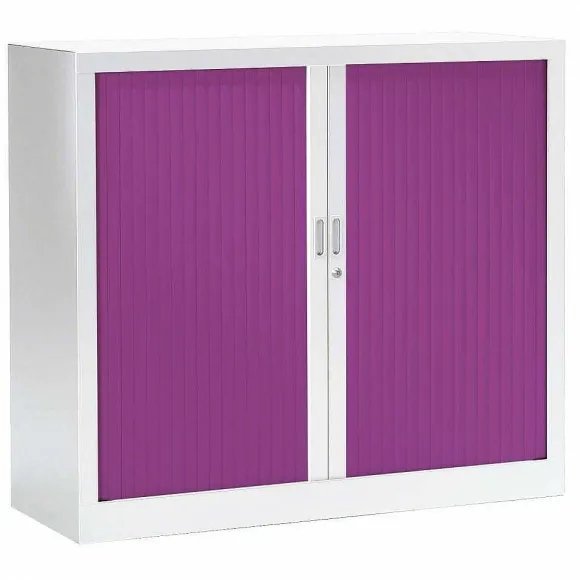 New RETIF Armoire Monobloc Fun 2 Tab. Blanc Rideaux Prune