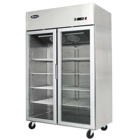 Best RETIF Armoire R Frig R E Positive Double Porte Vitr E Froid Ventil Sur Roulettes