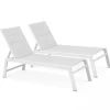 New RETIF Bain De Soleil Noum A Blanc Aluminium Textil Ne 169X65X103 Cm- Par 2