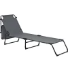Online RETIF Bain De Soleil Transat Chaise Longue Pliable Avec Pare Soleil Acier Pvc Polyes