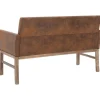 Outlet RETIF Banc Banquette Avec Accoudoir 140Cm Marron Similicuir Daim