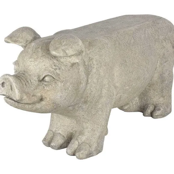 Outlet RETIF Banc De Jardin Cochon En Fibre De Pierre