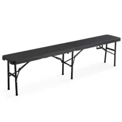Store RETIF Banc Pliant 3 Pers. Hdpe Noir Rekkem 183X25X43 Cm