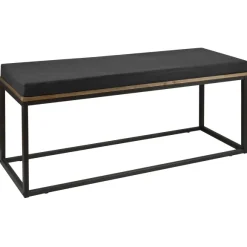Flash Sale RETIF Banc/Banquette Icub - Coussin Simili Cuir 120Cm Industriel - Noir Et Gris