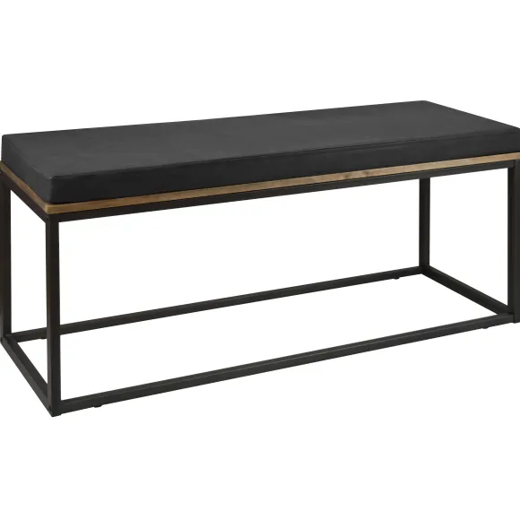 Flash Sale RETIF Banc/Banquette Icub - Coussin Simili Cuir 120Cm Industriel - Noir Et Gris