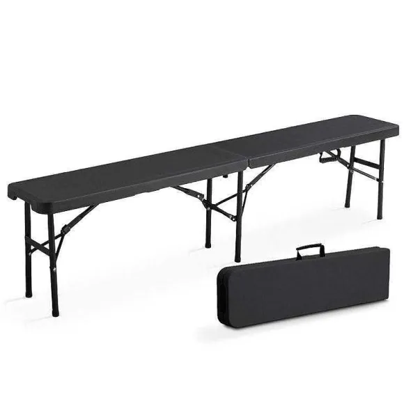 Discount RETIF Bancs Pliants Noir Acier Hdpe 180X30X45 Cm- Par 10
