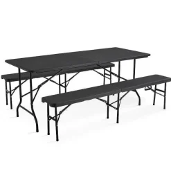 Discount RETIF Bancs Pliants Noir Acier Hdpe 180X30X45 Cm- Par 10