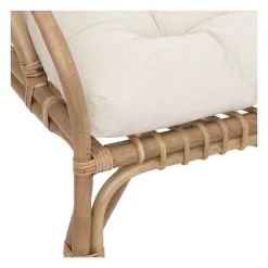 Best Sale RETIF Banquette 2 Places En Rotin Et Coton Blanc L 110Xh 77Cm