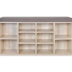 Store RETIF Banquette Pouf Tabouret Meuble Banc De Rangement De Chaussures Avec 10 Compart