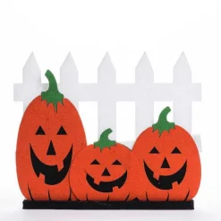 Online RETIF Barri Re Citrouilles En Ouate Orange Et Blanc L 50 X H 42 Cm