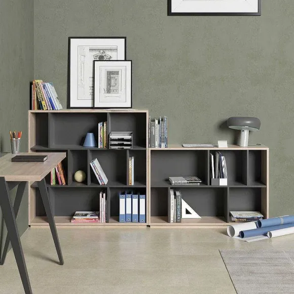 Cheap RETIF Biblioth Que M Lamine Ch Ne Clair-Gris Graphite Nack 80X119X32Cm