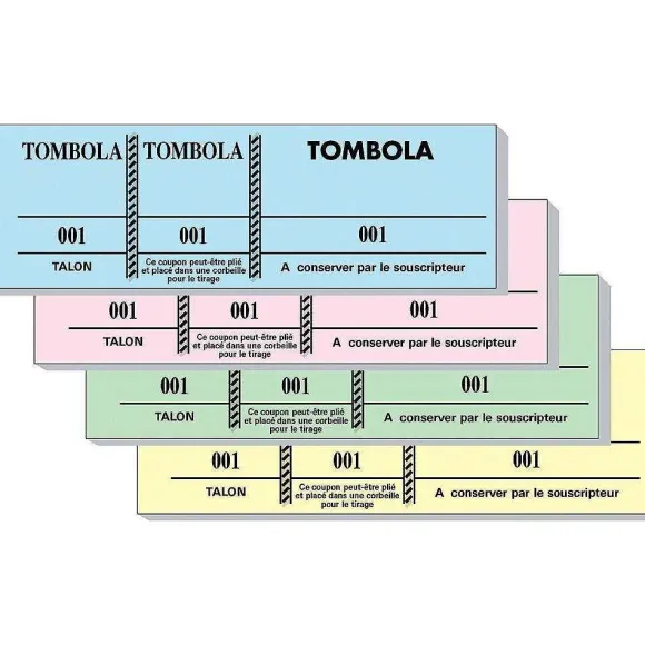 Clearance RETIF Bloc Tombola 3 Volets 100 Feuilles Couleurs Bleu/Rose/Jaune/Vert 4,8X15Cm Par 10