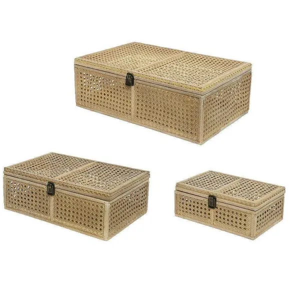Online RETIF Boites De Rangement En Rotin 30X47X16 + 25X37,5X13,5 + 18X28X10,5Cm