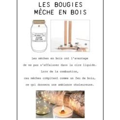 Outlet RETIF Bougie Parfum E Avec M Che En Bois Senteur Fleur De Coton 12Cm