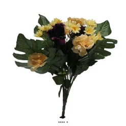 Online RETIF Bouquet De Fleurs Artificielles Roses Oeillets Et Marguerites H43Cm Pourpre