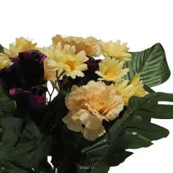Online RETIF Bouquet De Fleurs Artificielles Roses Oeillets Et Marguerites H43Cm Pourpre