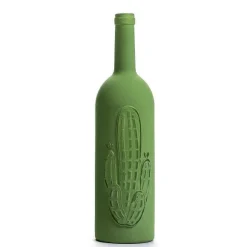 New RETIF Bouteille En Verre Vert Mat Avec D Cor Cactus D 9 X H 35Cm