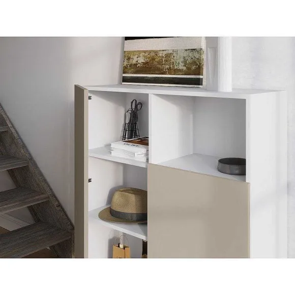 Store RETIF Buffet M Lamine Blanc-Taupe Printed 110X90X34Cm