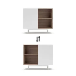 Outlet RETIF Buffet M Lamine Noyer-Blanc Printed 78X90X34Cm