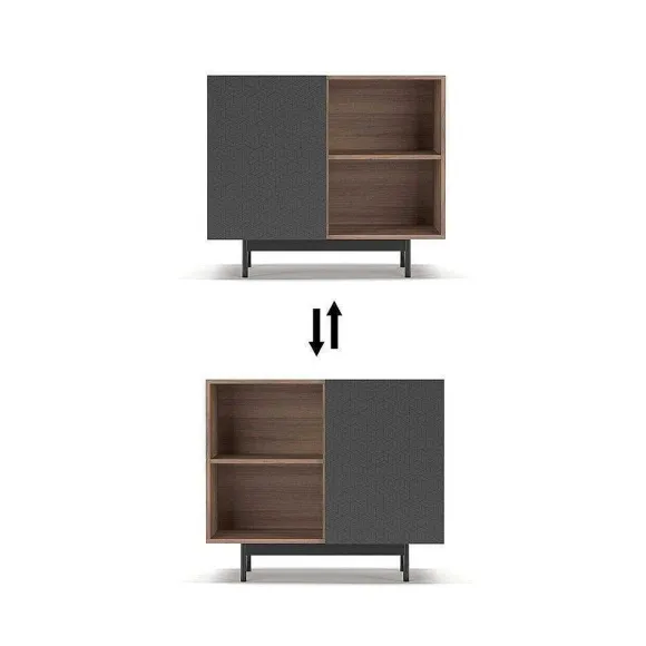 Fashion RETIF Buffet M Lamine S Rigraphi Ch Ne Clair-Gris Graphite Printed 78X90X34Cm