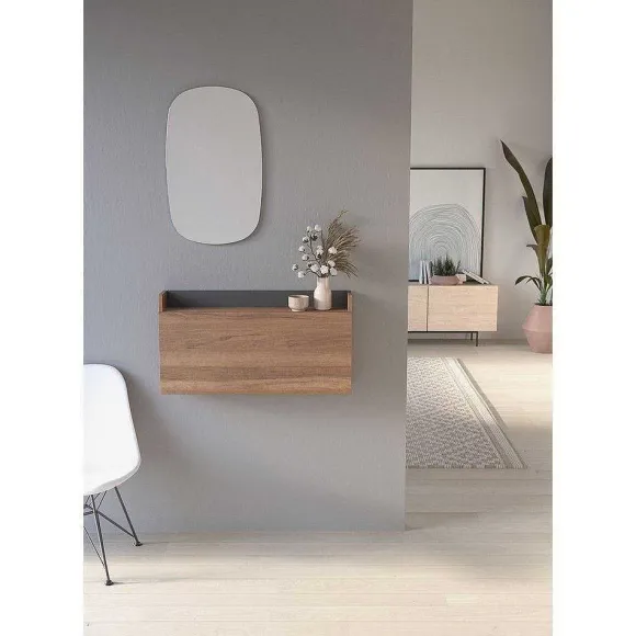 Cheap RETIF Bureau Mural M Lamine Noyer-Gris Graphite Turin 42X80X14Cm