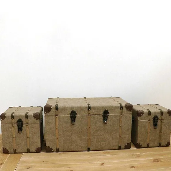 Best Sale RETIF Caisses En Similicuir Couleur Sable 66X36X36 + 28X28X30 (X2)Cm