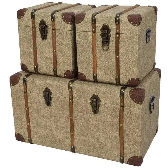 Best Sale RETIF Caisses En Similicuir Couleur Sable 66X36X36 + 28X28X30 (X2)Cm
