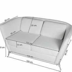 Store RETIF Canap 2 Places Olympe Coloris Blanc - Simili Cuir