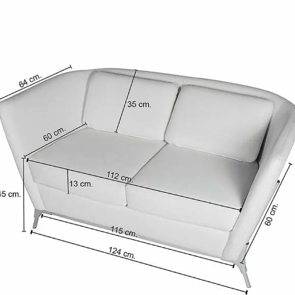 Store RETIF Canap 2 Places Olympe Coloris Blanc - Simili Cuir