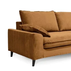 Store RETIF Canap Convertible En Velours 3 Places Noisette