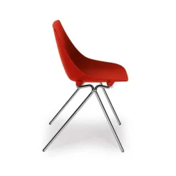 Clearance RETIF Chaise Coque En Plastique Structure Acier Chrome Pitalito Rouge
