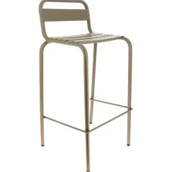 Best RETIF Chaise De Bar D'Ext Rieur Empilable Avignon En Aluminium Finition Taupe (3)
