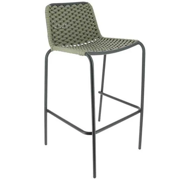 Discount RETIF Chaise De Bar D'Ext Rieur Empilable Arona En Acier Et Corde - Taupe