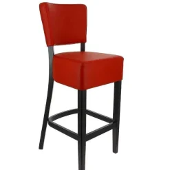 Best Sale RETIF Chaise De Bar D'Int Rieur Amsterdam En Bois Tapiss E D'Un Simili Cuir Rouge