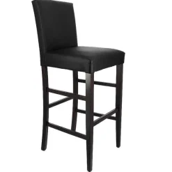 Best RETIF Chaise De Bar D'Int Rieur S Ville En Bois Tapiss E D'Un Simili Cuir Noir
