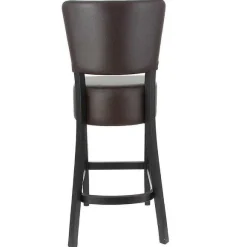 Fashion RETIF Chaise De Bar D'Int Rieur Amsterdam En Bois Tapiss E D'Un Simili Cuir Chocolat