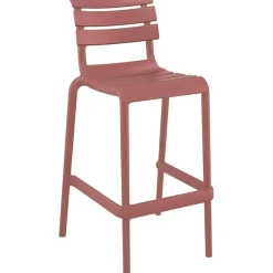 Best RETIF Chaise De Bar Empilable D'Ext Rieur Sorgues En Polypropyl Ne Marsala