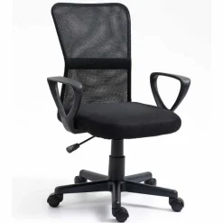 Clearance RETIF Chaise De Bureau Couleur Noire Ergonomique R Glable Avec Accoudoirs Base Nylon