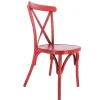 Best Sale RETIF Chaise D'Ext Rieur Empilable Bayonne En Aluminium Finition Rouge Effet Vintage