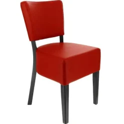 Flash Sale RETIF Chaise D'Int Rieur Amsterdam En Bois Tapiss E D'Un Simili Cuir Rouge - Par 2