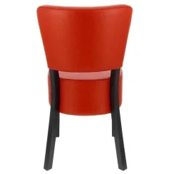 Flash Sale RETIF Chaise D'Int Rieur Amsterdam En Bois Tapiss E D'Un Simili Cuir Rouge - Par 2