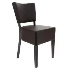 Sale RETIF Chaise D'Int Rieur Amsterdam En Bois Tapiss E D'Un Simili Cuir Chocolat - Par 2