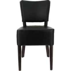Store RETIF Chaise D'Int Rieur Amsterdam En Bois Tapiss E D'Un Simili Cuir Noir - Par 2