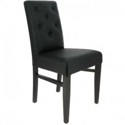 Online RETIF Chaise D'Int Rieur Cordoue Avec Dossier Boutonn En Simili Cuir Noir - Par 2