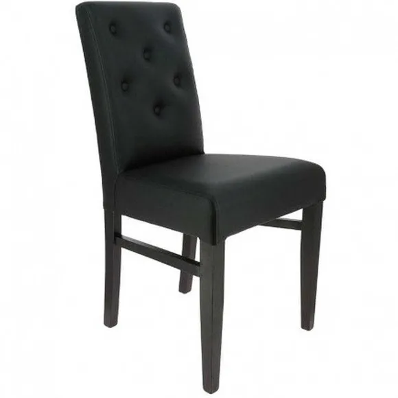 Online RETIF Chaise D'Int Rieur Cordoue Avec Dossier Boutonn En Simili Cuir Noir - Par 2
