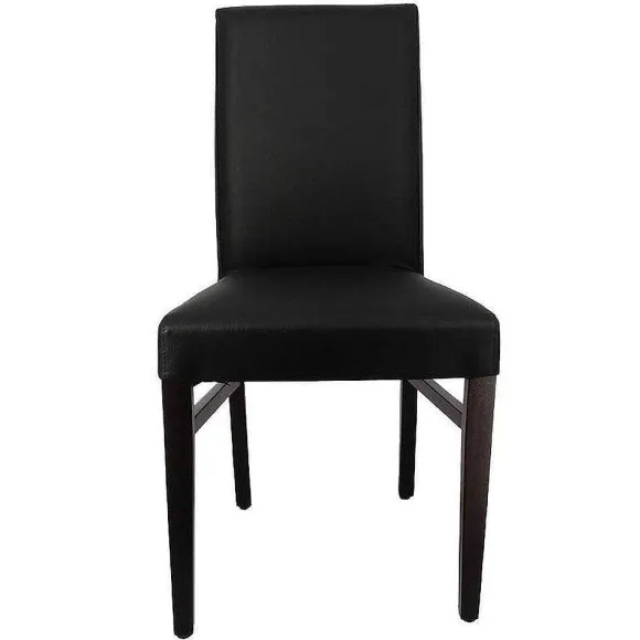 Fashion RETIF Chaise D'Int Rieur S Ville En Bois Tapiss E D'Un Simili Cuir Noir - Par 2